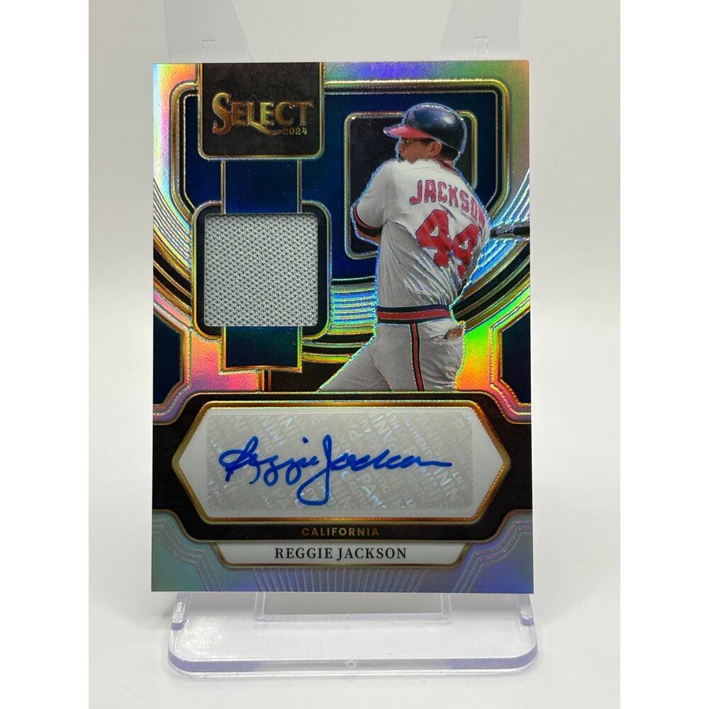 2024 Panini Select Reggie Jackson Silver Game Worn Patch Auto 2/20 SP Angels